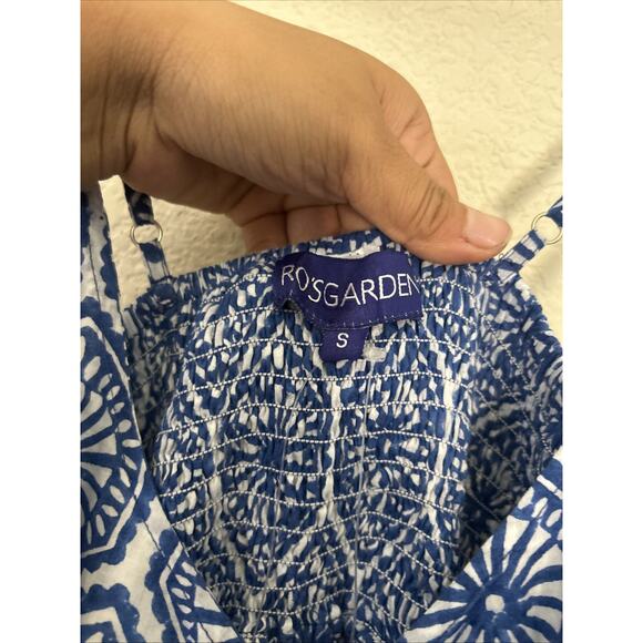 Anthropologie Ro's Garden Maxi Dress Blue Motif Tatiana Vacay Preppy Small NWT - Picture 5 of 7